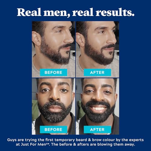 JUST FOR MEN 1-Day Beard & Brow Color, Temporary Color, Dark Brown 1 Count (Pack of 3)