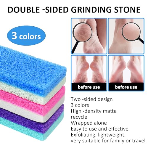 NYQIUGER 6Pcs Professional Pedicure Foot Pumice Stone for Feet Skin Callus Remover and Scrubber for Dead Skins Sided