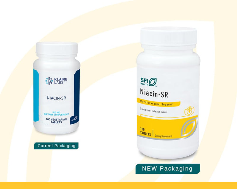 SFI Health Klaire Labs Niacin-SR, 100 Scored Tablets | 500 Milligrams Sustained Release Essential Vitamin B3 to Help Avoid Flush, Adjustable Dose & Hypoallergenic