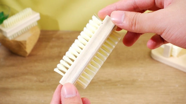 Patelai 12 Pack Wooden Nail Brush Two Sided, Fingernail Scrub Brushes
