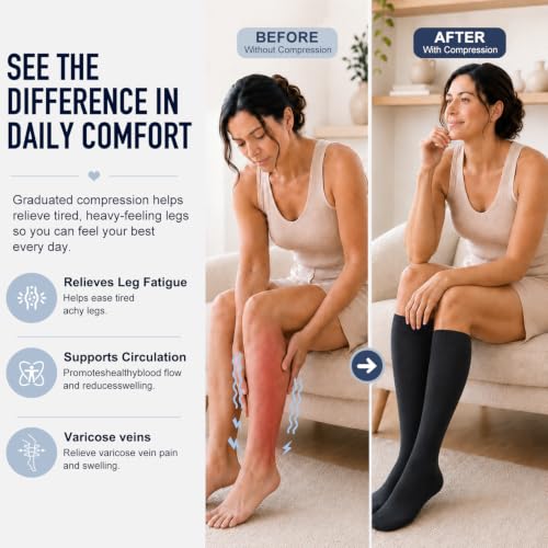 Copper Compression Socks for Women & Men (6 pairs) - Best Support for Nurses, Running, Hiking, Recovery Large-X-Large 02 Black
