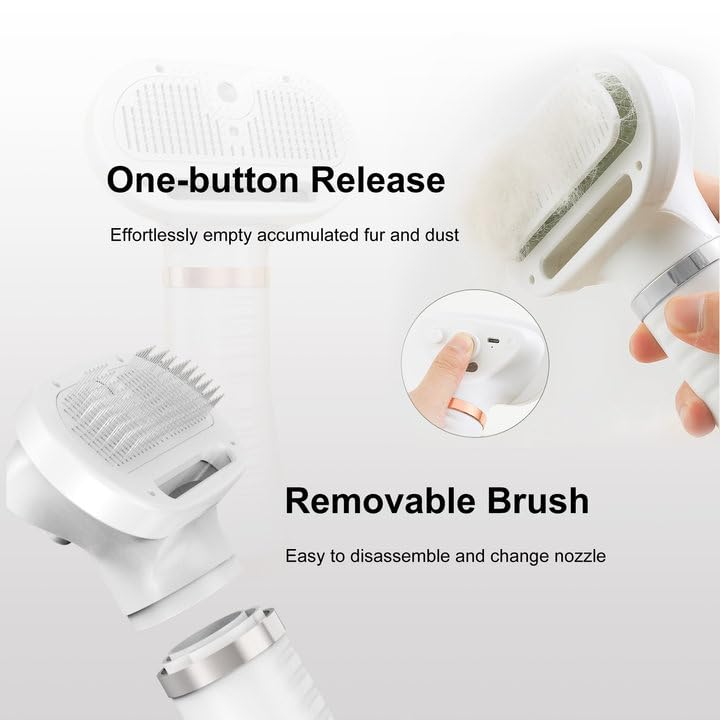 3 in 1 Pet Hair Dryer with Slicker Brush & Steam Spray, Self-Cleaning Wet Pet Grooming Brush with USB Rechargeable for Dogs/Cats Shedding, Cleaning, Grooming Home & Travel - BeesActive Australia