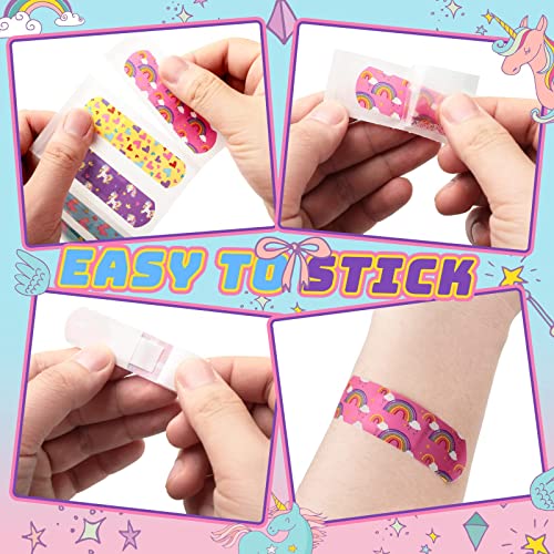 Tondiamo 600 Pieces 5 Styles Cartoon Bandages for Kids Flexible Adhesive Colorful Strips Waterproof Cute Bandages for Girls Repair Tape Knuckle Stickers Protection Care for Cuts Scrapes Burns - BeesActive Australia