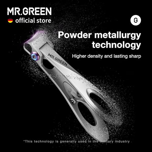 MR.GREEN Nail Clippers Wide Jaw Opening Stainless Steel Fingernail Clipper Thick Hard Toenail Cutter Manicure Scissors Tools (Nail Clipper (Medium)+Nail File) Nail Clipper (Medium)+nail File