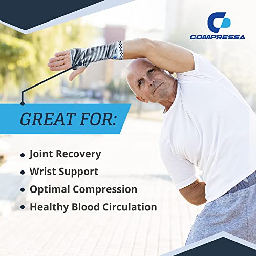 Compressa Wrist Compression Sleeve for Women & Men - Non-Slip Support for Joint Pain, Muscle Recovery, Arthritis, and Injury Relief 1