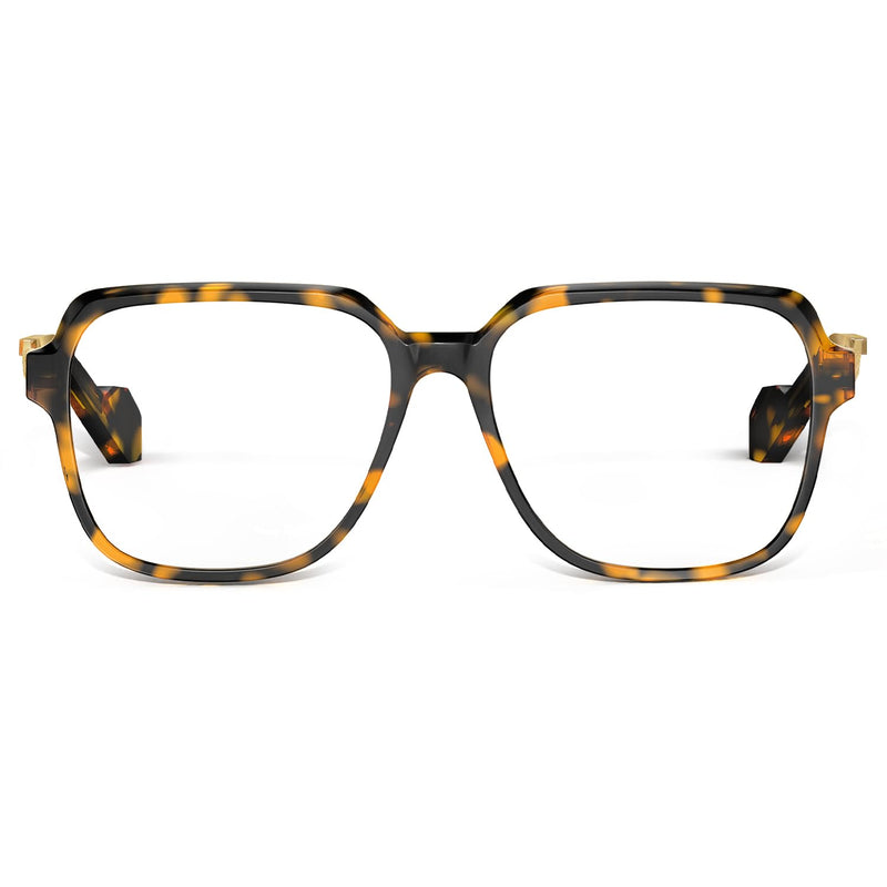 VISOONE Oversized Blue Light Blocking Glasses with Chic Square TR90 Frame and Metal Temple for Women Men REMY Remy Upg Coco Tortoise
