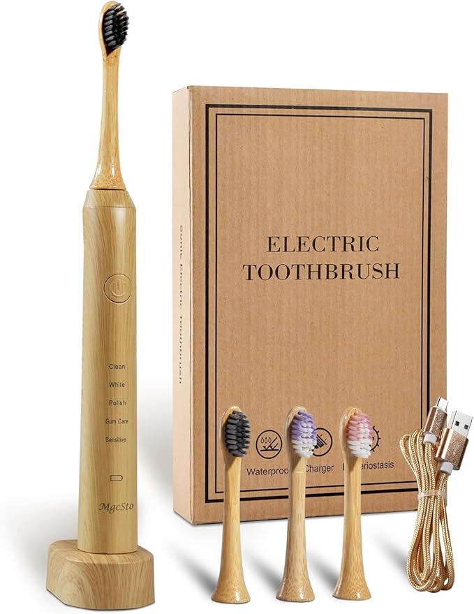 Sonic Bamboo Electric Toothbrush for Adults