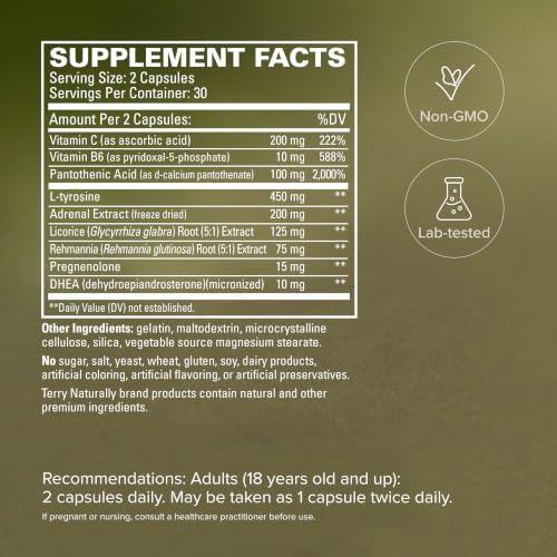Terry Naturally Adrenaplex - Maximum Adrenal Gland Support - 60 Count