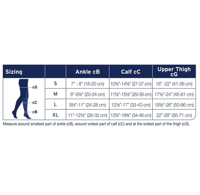 JOBST ACTIVA Opaque 20-30 mmHg Compression Socks Thigh High Closed Toe Large Silky Beige