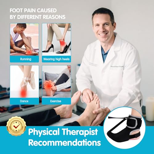 Plantar Fasciitis Night Splint Socks with Massage Ball for Tendonitis, Achilles, Foot Drop, Heel Pain Foot Splint, Adjustable Plantar Fasciitis Brace for women & men, Recover While You Rest and Sleep Small Black 1
