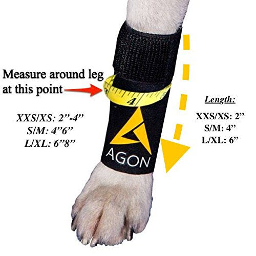AGON® Dog Canine Front Leg Brace Paw Compression Wraps with Protects Wounds Brace Heals and Prevents Injuries and Sprains Helps with Loss of Stability Caused by Arthritis (XXS/XS) XXS/XS