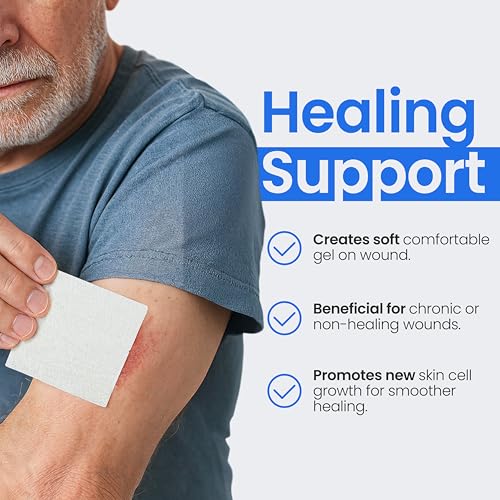 Collagen Dressing Pads - 2" x 2" 5 Count Collagen Pads for Wounds - Non-Adherent Collagen Dressing for Wound Care - Safe n' Simple Wound Care Supplies 2" x 2" - 5 Pads