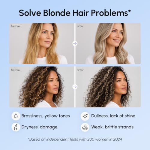 MAREE Anti Yellow Purple Hair Mask for Damaged Hair - Purple Deep Conditioner & Blonde Toner - Hydrating Deep Conditioning for Dry, Curly, Blonde, Orange, Brassy, Bleached - Mascarilla para el Cabello 10 Fl Oz (Pack of 1)