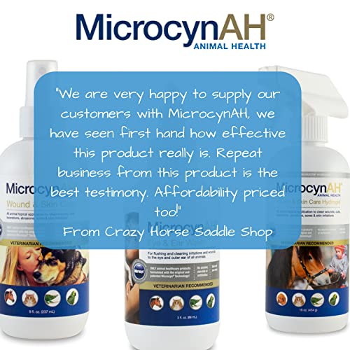MicrocynAH Wound and Skin Care Hydrogel for Dogs | Non-Toxic Spray Formulated to Clean Wounds | Veterinarian Recommeneded Non-Toxic Formula | 8oz 8 Ounces - BeesActive Australia