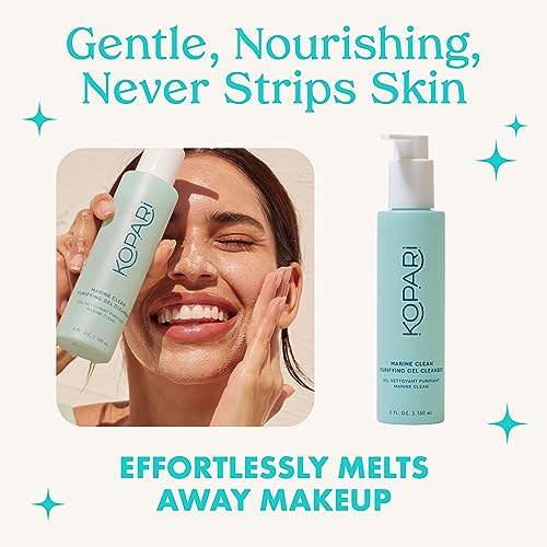 Kopari Marine Clean Purifying Gel Cleanser, Infused with Amino Acids & Vitamin B5, Dual-Action Gel-to-Foam Cleanser, Gentle and Nourishing, 5 oz | New Look, Same Formula, Product Packaging May Vary 5.1 Ounce (Pack of 1) No Color