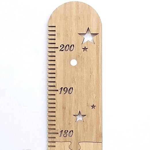 Luottus Wooden Height Meter, Star, Height Scale for Children and Adults, Seal, Children's Growth Record, Wall Ruler, Entrance, Kindergarten, Nursery, Scandinavian Interior, Stylish, Assembly, Measuring Range 0-200 cm -  Australia