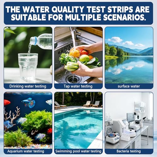 20 in 1 Water Tester for Drinking Water, Well Water Testing Kit, Suitable for Household Tap Water, Natural Water Quality Testing, Can Detect Water Hardness, Chlorine, Lead, Ph, Etc. (123 Test Strips) 20 in 1