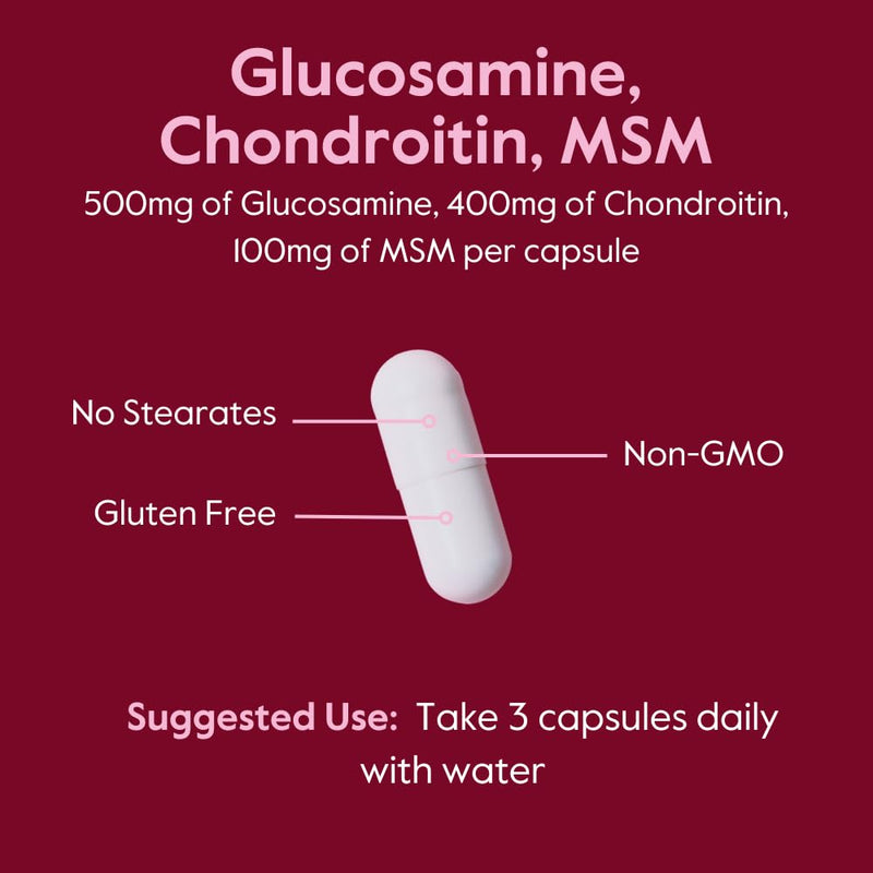 BESTVITE Glucosamine Chondroitin MSM 500/400/100 per Capsule (240 Caps) | With Patented OptiMSM - Maximum Strength Formula for Joint Support - No Stearates - Gluten Free - Non GMO 1 Count (Pack of 240)