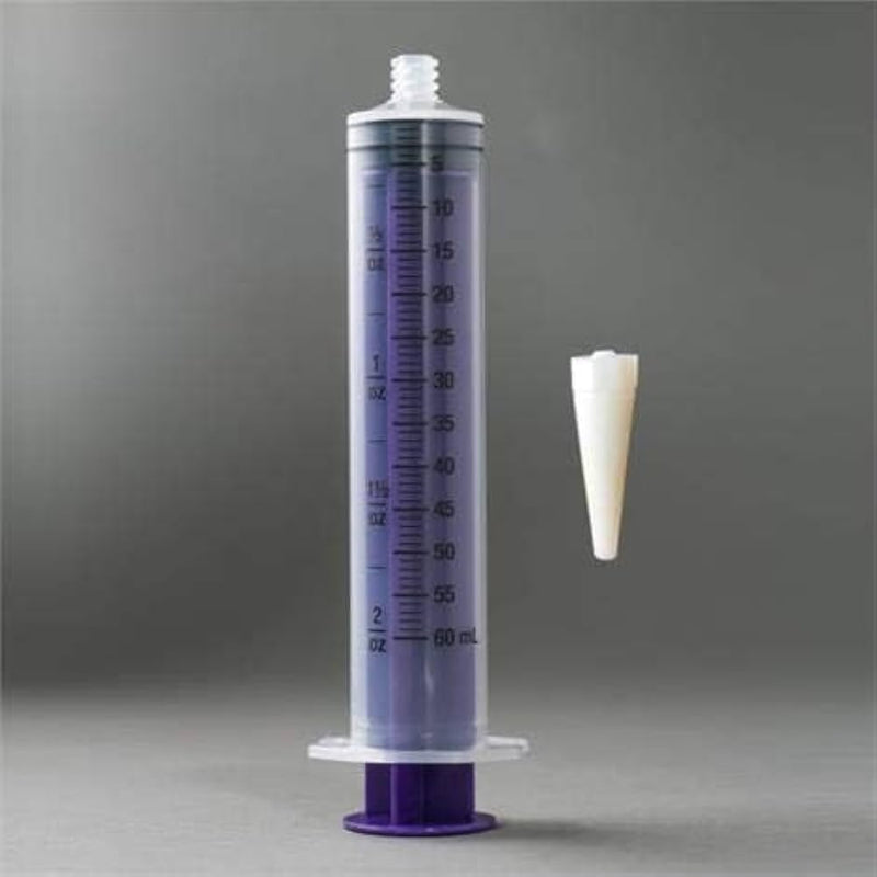 Generic 60cc ENFit Syringe - Flattop W/Trans Connection - Enteral / Oral 60Ml Feeding Irrigation Syringe - Transition Tip included 12 pack, transparent - BeesActive Australia