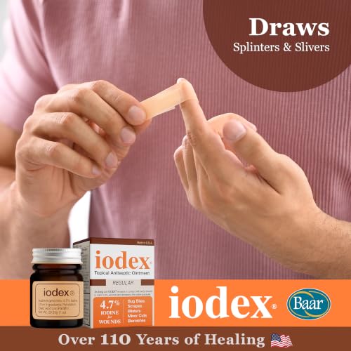 Baar Iodex Topical Ointment, 4.7% Iodine, 1 oz 1 Ounce (Pack of 1)