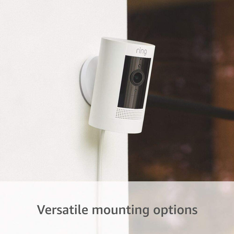 Ring Stick Up Cam Plug-In | Weather-Resistant Outdoor Camera, Live View, Color Night Vision, Two-way Talk, Motion alerts, Works with Alexa | White Device Only 1 Camera - BeesActive Australia