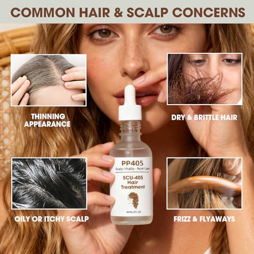 PP405 Hair Treatment Scalp Serum with Ginger & Rosemary Oil, Non-Greasy