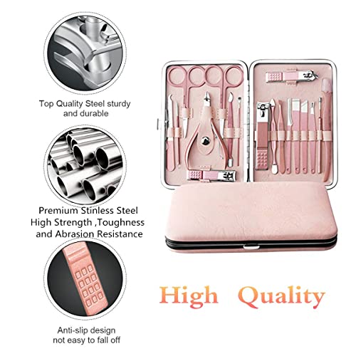 Manicure Sets For Women Gift Manicure set Prosesional, Nail Clippers Manicure Kit Pedicure Kit 18 in 1 Aceoce Luxury Manicure Pedicure Set kit Travel Gifts Choice for Women Mother Men Rose Gloden