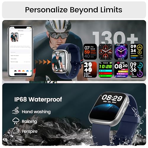 Smart Watch with Alexa Built-in, 1.83" HD Bluetooth Calling Fitness Tracker Blue