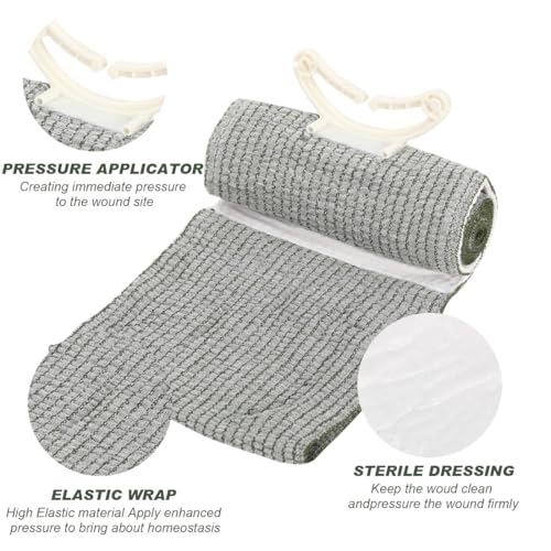 6" Israeli Style Emergency Bandage Sterile Vacuum Sealed Compression Trauma Wound Dressing for Bleeding Control, Medical Trauma Kit, Gun Shot, First Aid IFAK 2 Count