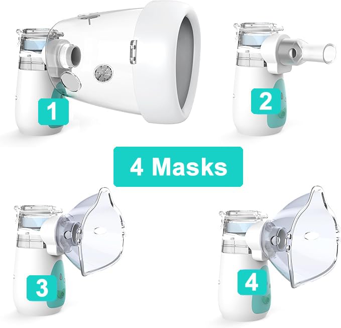 Portable Dog Inhaler with Dog Mask, Low Noise, Strong and Weak Modes for Medium-Sized Dogs, Green M Size