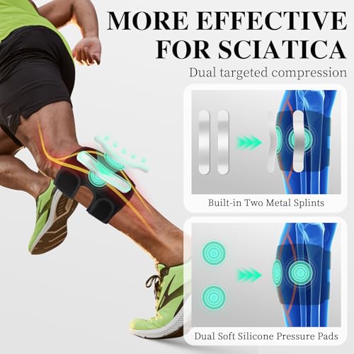 Oyakin Sciatica Pain Relief Devices, Sciatic Nerve Knee Brace, Sciatic Ease Calf Brace for Pain Relief