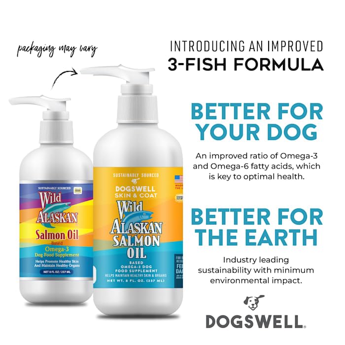 Wild Alaskan Skin & Coat Salmon Oil Based Omega-3 Supplement for Dogs 8 fl. oz.