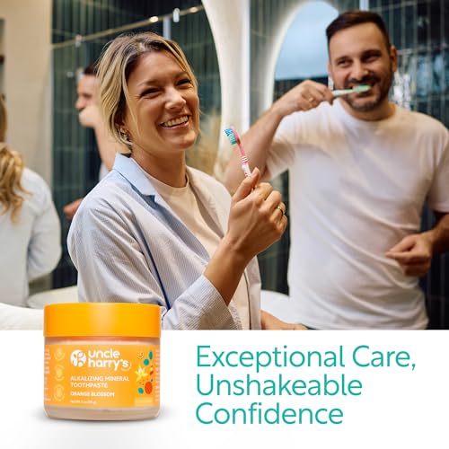 Uncle Harry’s Natural Products Orange Blossom Toothpaste (3 oz) – Alkalizing Mineral Tooth Powder, Fluoride-Free Natural Oral Care, Fresh Breath, Supports Healthy Teeth & Gums (Pack of 2) 1.5 Ounce (Pack of 2)