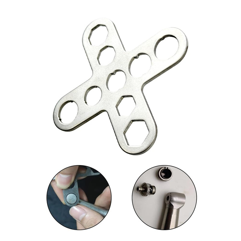 Dental Turbine Handpiece Wrench, Dental Remove Back Cover Wrench for Dental Turbine Handpiece Implant Motor Spanner Tool Cartridge Rotor Repair Tool (C Style) C Style