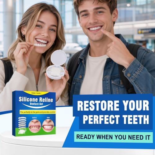 Veneers Teeth for Women & Men, Temporary Tooth for Missing Teeth 6PCS Blue