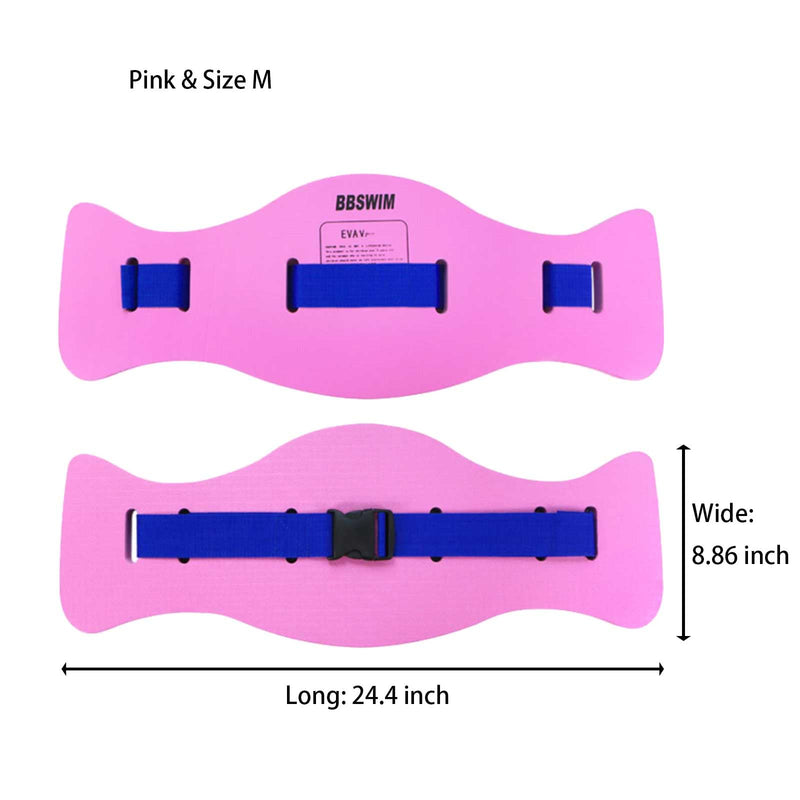 EVA Swimming Floatation Exercise Belt, Adjustable Swim Training Equipment Belt Outdoor Swim Training Tools for Adult and Kids Size M - Pink - 1PC - BeesActive Australia