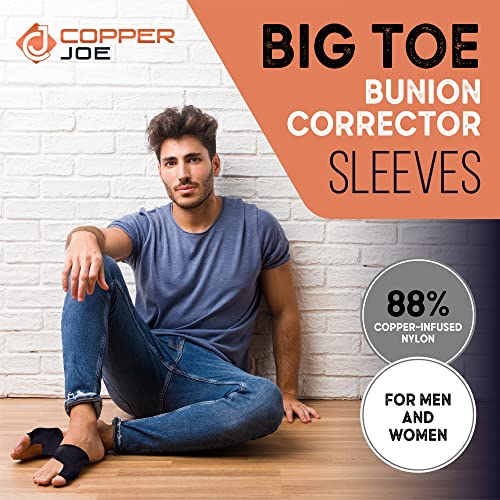 Copper Joe Bunion Sleeve for Women & Men – Copper-Infused Big Toe Compression Support for Hallux Valgus & Bunion Discomfort (2X-Large) 2X-Large