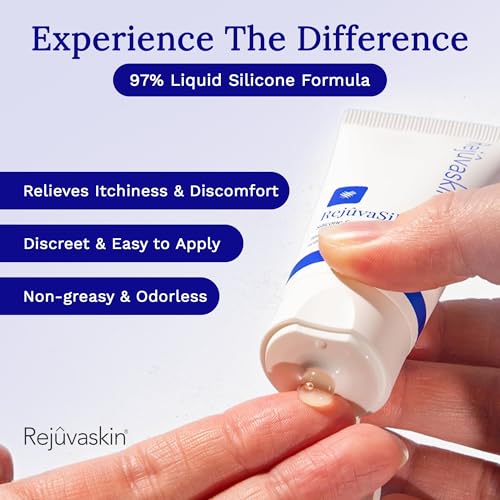Rejuvaskin RejuvaSil Silicone Scar Gel, Scar Treatment for Surgical Scars, Burns, Keloids, Acne Scars on Face & Body, 30ml 1.01 Fl Oz (Pack of 1)