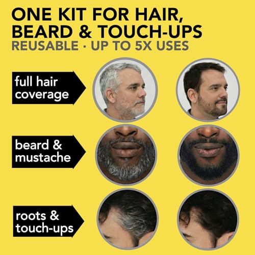 Reusable Hair & Beard Dye for Men – Medium Brown | Up to 5 Uses, 7 Minutes | Natural Gray Coverage, No-Drip Cream with SkinArmour – Cleverman 2 Ounce (Pack of 1)
