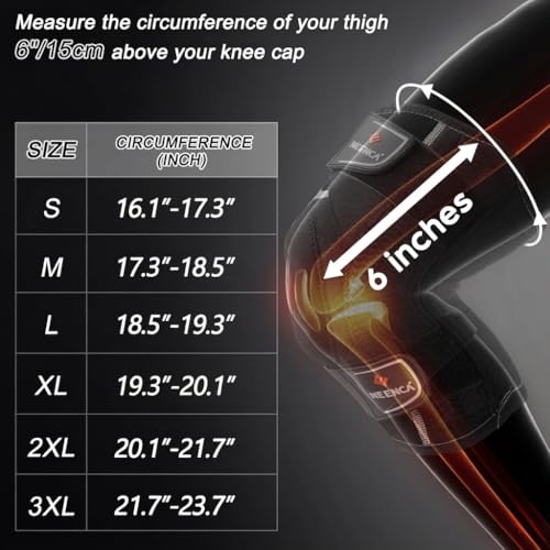 NEENCA Professional Knee Brace for Knee Pain, Knee Support with Side Spring Stabilizers, Stability and Support for Arthritis, Meniscus Tear, ACL,PCL, Runner, Sports, Knee Pain Relief X-Large Black