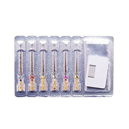 Dental Endo Rotary File X-Pro Gold Taper 6PCS Niti Endodontic Root Canal Files (31MM Assort) 31MM Assort