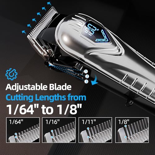 Chicclly Low Noise Hair Clippers for Men & Women with 10 Color Guide Combs Steel