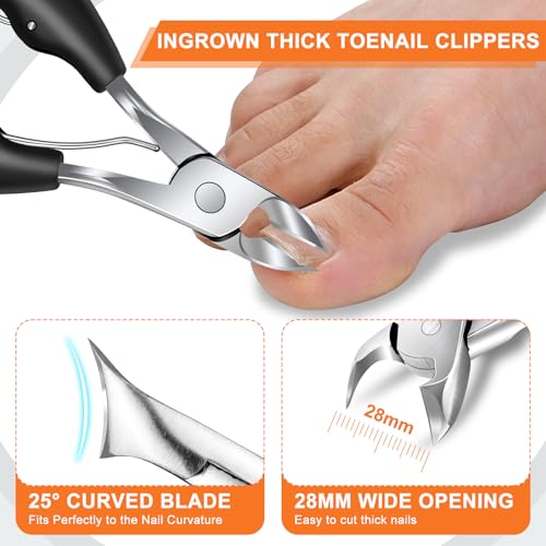 Toenail Clippers for Men Seniors Thick Ingrown Toenails 6PCS Professional