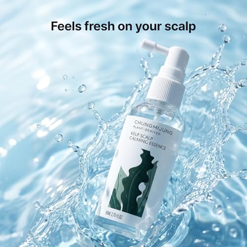 Kelp Scalp Treatment Spray for Itchy & Sensitive Scalp – Soothing Care Essence for Irritated Scalp, Lightweight Korean Leave-In Hair Treatment, 80ml