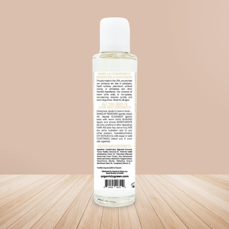 Organic To Green VANILLA CHAMOMILE COCO OIL & ALOE VERA – Face & Body Serum Oil & Skincare Moisturizer for Children, Babies, & Stretch Marks with Vitamin E, Calendula – Clean Beauty, Vegan, 5 oz 5 Fl Oz - BeesActive Australia
