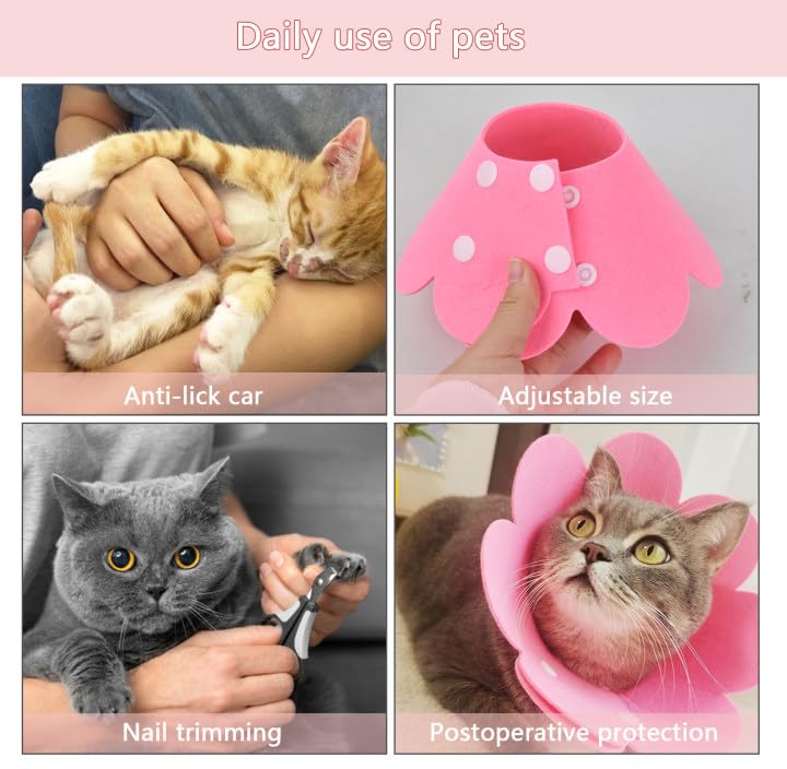 Amexo 3 pieces cat protective collar, soft neck collar, cat collar, anti-bite neck collar, cat protective collar for cats, puppies, M - BeesActive Australia