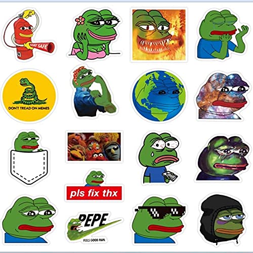 10/30/50PCS Spoof Pepe Sad Frog Cartoon Graffiti Stickers for Laptop Refrigerator Motorcycle Skateboard Phone Sticker Kid Toys 286 Pepe Sad Frog 50pcs - BeesActive Australia