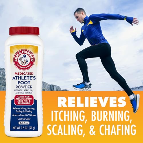 Arm & Hammer Medicated Athlete's Foot Powder, Antifungal Treatment, 3.5 oz 3.5 Ounce (Pack of 1)
