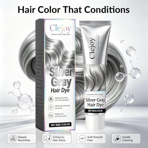 Silver Hair Dye – 2-in-1 Color & Conditioner for Light Hair Grey 2 pack