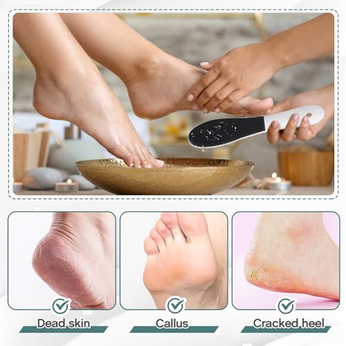 Lothee 15 Pack Foot File Foot Callus Remover Double Sided Professional Sandpaper Pedicure Tool Feet Scrubber Sander Feet Rasp for Dead Skin Cracked Heel Women Manicure Beauty Spa, 100/180 Grit, White